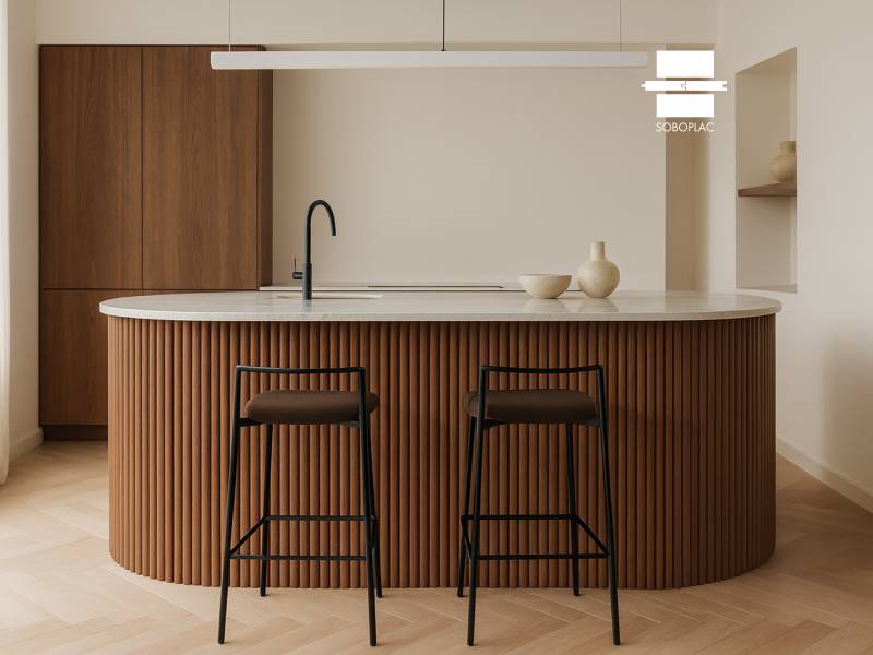 Panneau cannelé flexible Moonflex Noyer Naturel 2700 - Réf MN27130