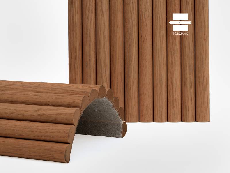 Panneau cannelé flexible Moonflex Noyer Naturel 2700 - Réf MN27130