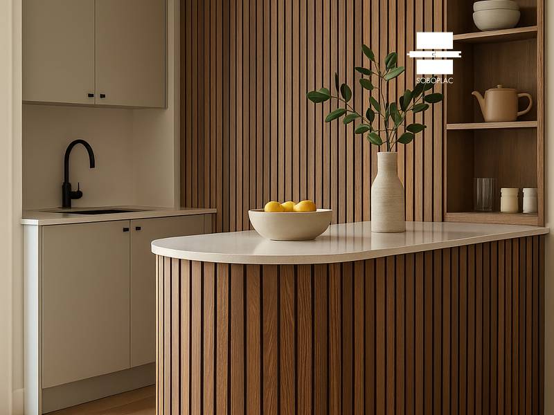 PANNEAU MURAL ACOUSTIQUE TASSOFLEX EFFET TASSEAU NOYER NATUREL TF130