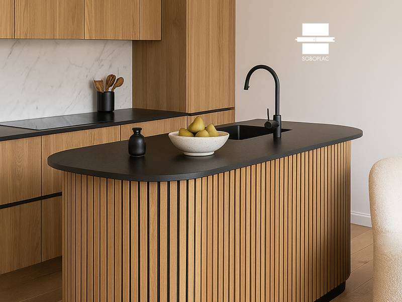 PANNEAU MURAL ACOUSTIQUE FLEXIBLE EFFET TASSEAU CHÊNE NATUREL TF140