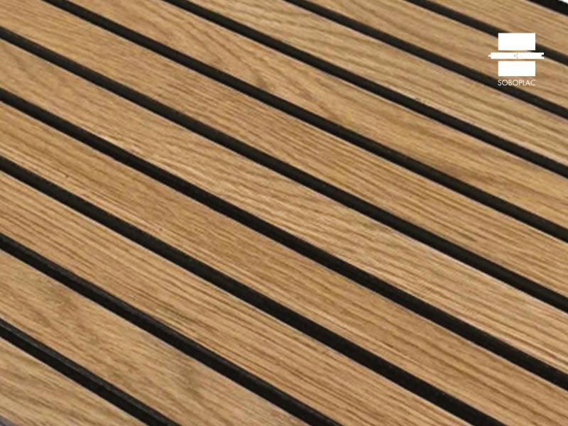 PANNEAU MURAL ACOUSTIQUE FLEXIBLE EFFET TASSEAU CHÊNE NATUREL TF140